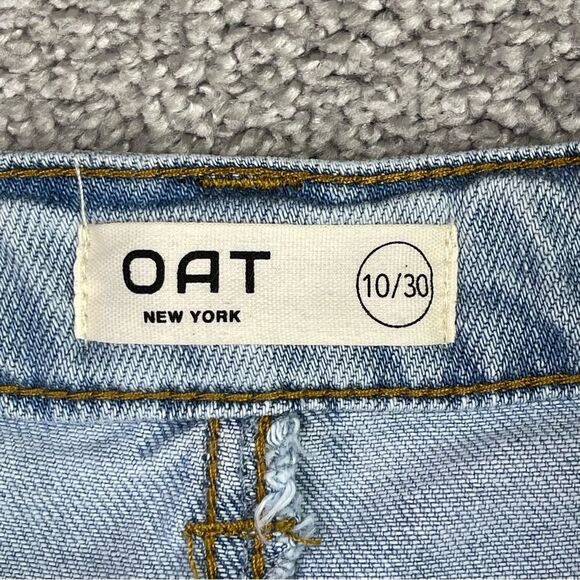 OAT New York Cloud Luxe Shorts Women’s 10/30 Blue High Rise Raw Hem Lightweight - Picture 4 of 11